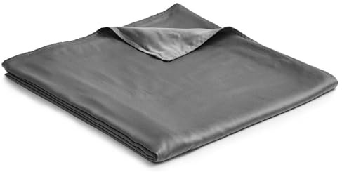 YnM Bamboo Duvet Cover for Weighted Blankets (Dark Grey, 203 x 220 cm)
