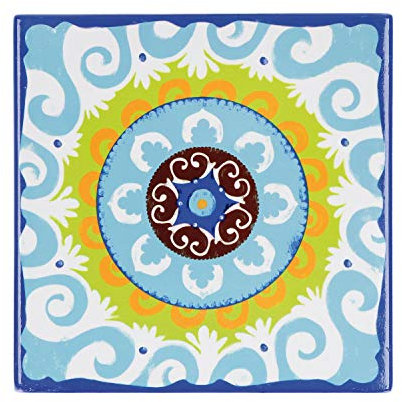 Rose & Tulipani - Blauer Untersetzer in Geschenkbox - Linie Nador, Zubehör - Küchenzubehör - Keramik - 20 x 20 cm