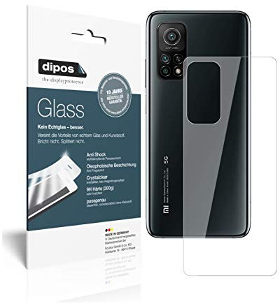 dipos I 2X Protector de Pantalla Compatible con Xiaomi Mi 10T Pro Trasero Vidrio Flexible Cristal Proteccion 9H