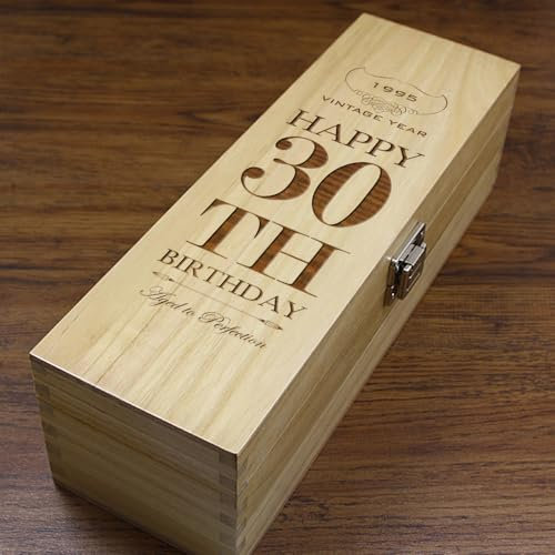 English Pewter Company Sheffield, England Unique Personalised 30th Birthday Gift Wooden Wine, Whisky or Champagne Box Satin Lined [HING20]
