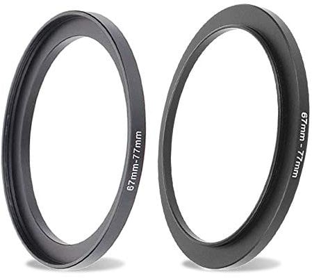 67mm-77mm Lens-Filter Step Up Adapter Ring, 67mm Lens to 77mm Filter, Hood, Lens Converter and Other Accessories(2 Packs), Fire Rock Aviation Aluminum Alloy Ring