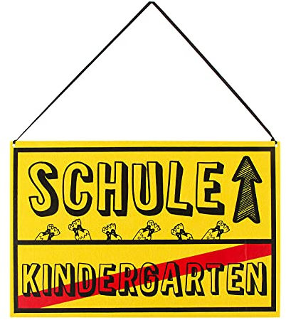 BETESSIN Einschulung Deko Schule Schild Filz Ortsschild Schulanfang Schuleinführung Schulstart Deko für Jungen und Mädchen