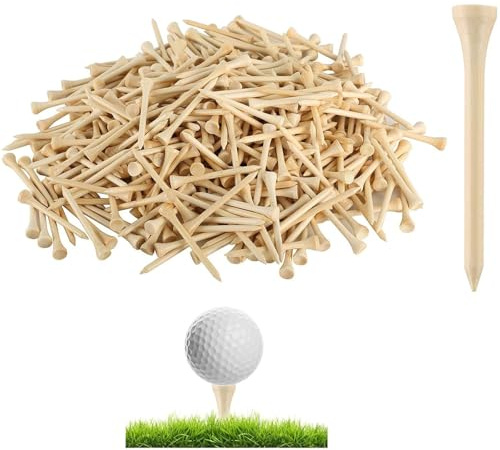 weyleity Bamboo Golf Tees 1000 PCS 2-3/4 Inch | Bamboo Golf Tees, 7X Stronger Than Wood, Reduce Friction & Side Spin