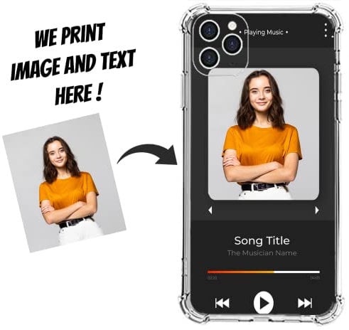 Customised Case for iPhone 14 13 12 11 Pro/Max/Mini XR X Xs Max, Personalised Multiple Photos Phone Case Shock Proof Soft TPU Design Your Own Case, Music Player