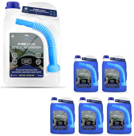 Screen Wash | Car Screenwash Concentrate | Produces 25 litres of Premium Windscreen Washer Fluid | Includes 1 x 5L Container, Flexible Hose, and 5 Concentrated Screen Washer Fluid Tablets