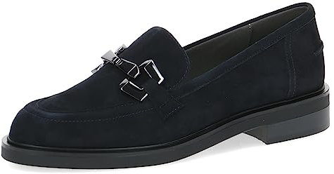 CAPRICE Damen Slipper aus Leder mit Blockabsatz, Blau (Ocean Suede), 41 EU