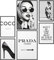 Papierschmiede® XXL Mood Poster Set Coco Schwarz-Weiß, Gerahmte Bilder (Aluminium Rahmen, Farbe wählbar), Wohnzimmer Deko Wandbilder Schlafzimmer, 2x A2 und 4x A3, Schwarz Weiß Silhouette Fashion Mode