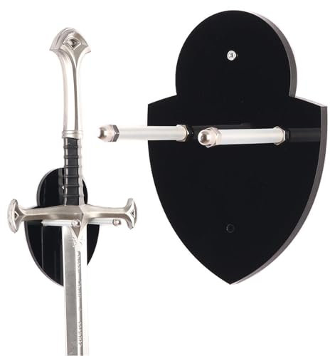 HHUXIUE Sword stant axe holder sword wall hanging sword rack acrylic vertical display sword rack for small swords viking swords daggers axes anime sword (Black 1 pack)