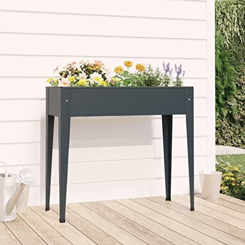 YITHOPI Fioriera da Giardino,porta piante da esterno Aiuole rialzate per ortaggi Traliccio ad Angolo Adatto per giardino, balcone, cortile, appartamento Grigia 100,5x40,5x90 cm Acciaio Zincato