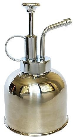 LIANSHI Spruzzatore per piante in acciaio inossidabile, piccolo annaffiatoio per piante, moderni attrezzi da giardinaggio per irrigazione e spruzzatura di piante in vaso (0.3L/Argento lucido)