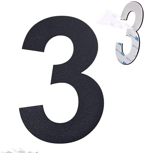 nanlyiau 3in/7.5cm numero civico esterno adesivo numeri civici numero numero civico esterno di acciaio in Solido Acciaio Inossidabile SUS304(3in3)