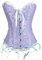 Corsetto da donna vintage e gotico, stampa floreale, Lilla, S