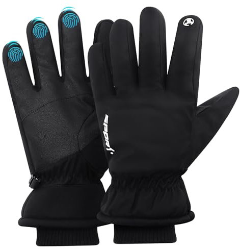 Winterhandschuhe Herren, Skihandschuhe Damen, Wasserdicht Thinsulate Warme Fahrradhandschuhe, Winter Touchscreen Handschuhe, Winddichte Motorrad Handschuhe, Outdoor Handschuhe für Wandern Laufen