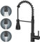 IAZZCO Kitchen Tap, Kitchen Tap with Pull Out Spray Commercial Kitchen Sink Tap with 360° Swivel Pull Down Sprayer Cold and Hot 3-Modes Spray with Standard Fittings(Black)