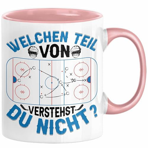 Eishockey Trainer Geschenk Tasse Coach Eis-Hockey Spieler Geschenkidee Eishockeyspieler Geschenkdiee Welchen Teil Von Verstehst Du Nicht Kaffee-Becher (Rosa)
