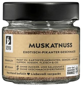 Bremer Gewürzhandel Muskatnuss, gemahlen, Grenada-Nuss für herzhafte Speisen, ohne Zusatzstoffe, 50g im Glas