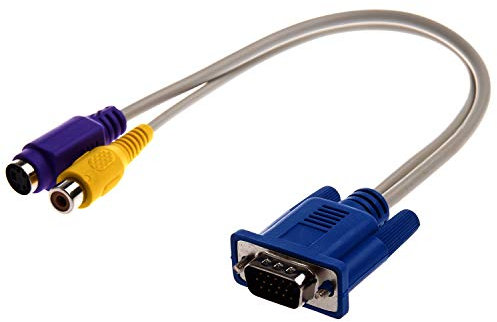 Yinchus Câble Adaptateur Sortie TV VGA Vers S-VidéO/RCA