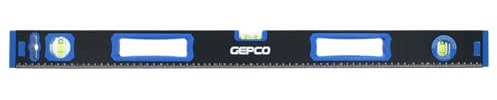 GEPCO Wasserwaage Industrie 60 80 120 200 cm Aluminium 0.8 mm Richtwaage Messwaage Bauwaage 3 Libellen Lineal 2 Griffe Magnetisch Messtoleranz: 0,5mm/m 80 cm