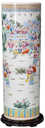 Große Bodenvase Wohnzimmer-Eingang, chinesischer Stil, Einweihungsparty, handbemalte, bodenstehende große Vase aus Keramik Bodenvasen dekorativ hoch (Size : A:30X100cm)