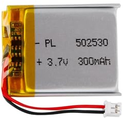 3.7V Lipo-Akku, 3.7V 300mAh 502530 Lithium Polymer Ionen mit 2P-PH-Anschluss mit 2.0 mm Rastermaß