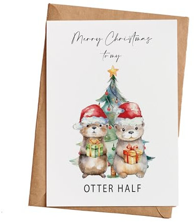 Weihnachtskarte Otter Klappkarte mit Umschlag a6 Karte Karte Umschlag Frohe Weihnachten Merry Christmas xmas