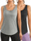 PINSPARK Sport Tank Top Damen Workout Tanktops Racerback Ärmellose Leichte Oberteile Sommer Sporttop Lauftop Yoga Gym Shirt Fitness Running Schwarz und Hellgrau L
