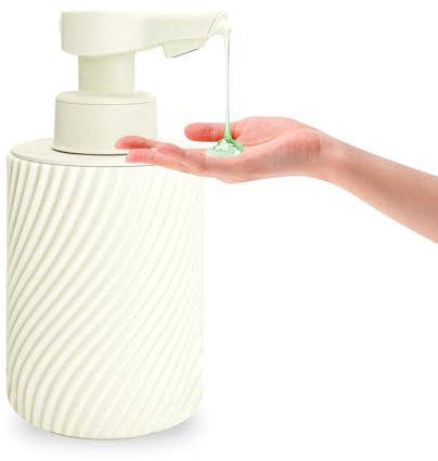 Mamiddle Dispensador Automático de Jabón para Baño con Sensor Infrarrojo, Carga USB-C, Resistente al Agua IPX5 (Tipo líquido - ABS Beige)