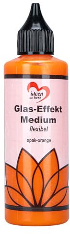 Ideen mit Herz Glas-Effekt-Medium, Wasserbasis, 12-24 Stunden Trocknungszeit, für Glaskunst-Optik (Opak-orange)