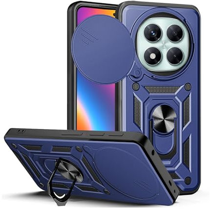 LBH Armor Funda para Xiaomi Redmi Note 14 Pro 5G Case con protección de cámara Exterior Resistente a los golpes Teléfono Móvil 360 Grados Metal Anillo Soporte Soporte Funda para Teléfono Móvil Coche