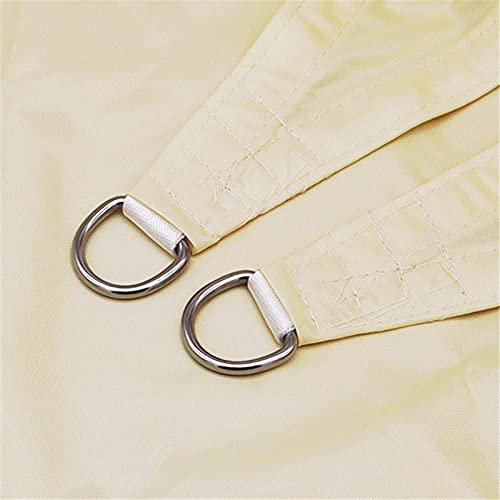 Sonnenschutzsegel für die Terrasse, 5 x 5 x 5 m, dreieckiges Sonnensegel, wasserdichter Stoff, 90% UV-Schutz, für Garten, Camping, Rasen, Schwimmbad, Auto, Sandgelb, Cremeweiß