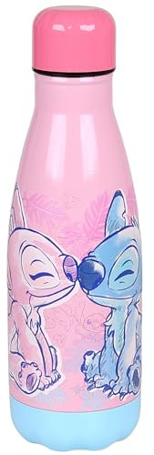 sarcia.eu DISNEY Stitch et Angel Bouteille thermique en acier rose, bouteille 500ml (B)