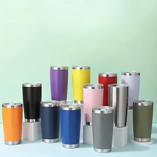 Maideduo 20oz Travel Mug for Cold Drinks, 600ml Insulated Vacuum Tumbler with Straw and Lid, Double Walled Coffee Cup Travel Mug, Stainless Steel Wine Tumbler for Ice Coffee, Cocktail (Pink)