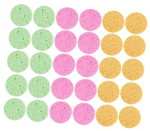 30 Stück Runde Gesichtsreinigungsschwämme Pulpe für Make Up Entfernung