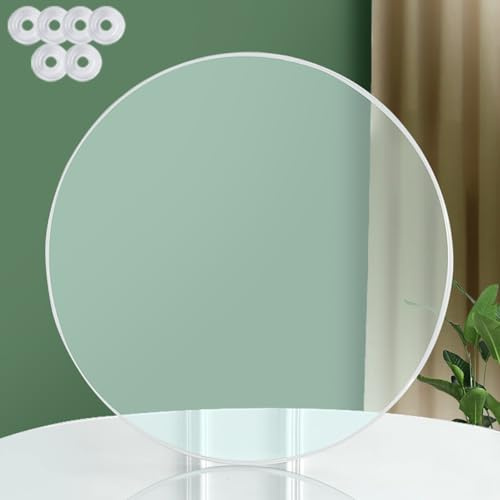 Genérico Cristal para Mesa Redonda Tablero De Vidrio Templado De 60cm 70cm 90cm 80cm De Diámetro, Superficie De Mesa Trasnparente 10 mm De Espesor(70cm/27inch)
