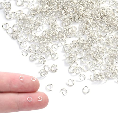 600pcs Biegeringe Silber 4mm - Spaltringe Schmuckherstellung Eisen Jump Rings Chainmail Rings | Geeignet für DIY-Halsketten, Armbänder und Schmuckaccessoires