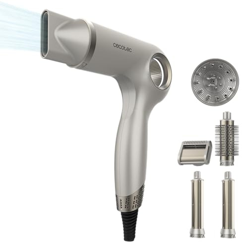 Cecotec Haartrockner DryGlam Waves Sensor 6in1, 110.000 U/min | Wechselaufsätze mit 2 Coanda-Köpfen, Antifrizz-Kopf, Diffusor, Bürste und Düse; Ionenfunktion, Speicher und Hitzeschutz