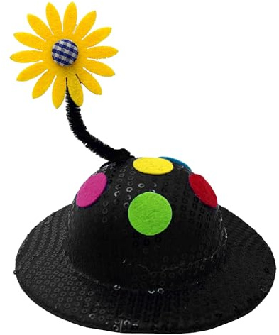 Think Jeck! Lustiger Mini-Hut Clown mit Pailletten & Wackelblume! | Pailletten und Wackelblume setzen einen bewegten Clown-Akzent direkt in der Frisur, ohne das Gesicht zu verdecken.