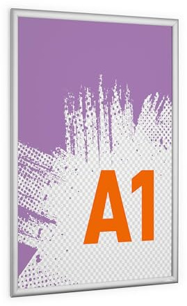 Durable Klapprahmen Aluminium Outdoor A1, wetterfest, silber, 506023 | Wasserdichter Wechselrahmen, UV-beständig zum schrauben oder Kleben, Schutzart IPX4 nach DIN EN 60529, Hoch- oder Querformat
