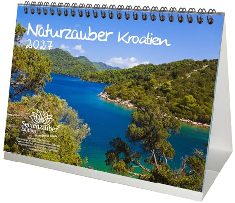 Naturzauber Kroatien DIN A5 Tischkalender für 2027 Landschaft Meer Strand Urlaub - Seelenzauber