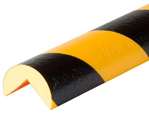 Knuffi 10010 Polyurethanschaum-Eckenschutzprofil, Typ A, gelb/schwarz, 1 m Länge