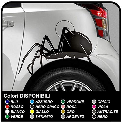 GRAFIC 2 x 60 cm Seite Aufkleber selbst klebenden Spinne Tattoo TRIBAL Spider Spinne die kompatibel mit Allen Autos sind (Silber)
