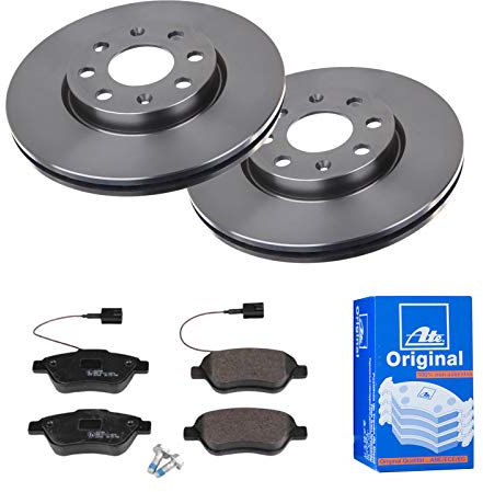 ATE Bremsen-Set 2 Bremsscheiben + Bremsbeläge Bremsensatz Einbau Vorne Bremsscheiben-Set Scheibenbremsen IJF1415Y22 passend für Fiat Grande Punto 199x
