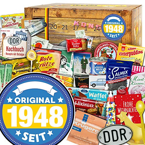 DDR Adventskalender - Ostalgie Weihnachtskalender mit 24 Türchen | Nostalgische DDR-Marken, liebevoll verpackt von der Lebenshilfe in Sachsen-Anhalt - Made in Germany