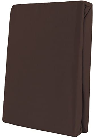Leonado Vicent - Classic Spannbettlaken Bettlaken 100% Baumwolle Jersey Spannbetttuch in vielen Farben & Größen, Maße Spannbettlaken:180 x 200 cm - 200 x 200 cm, Farbe Spannbettlaken:Braun
