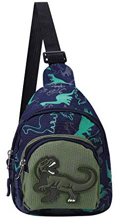 Kleine Brusttasche Brust Schulter Rucksack Kinder Schultertasche Mädchen Junge Dreieck Pack Rucksack Nette Umhängetasche Dinosaurier Muster Multipurpose Tagepacks für Outdoor Radfahren Reisen Wandern