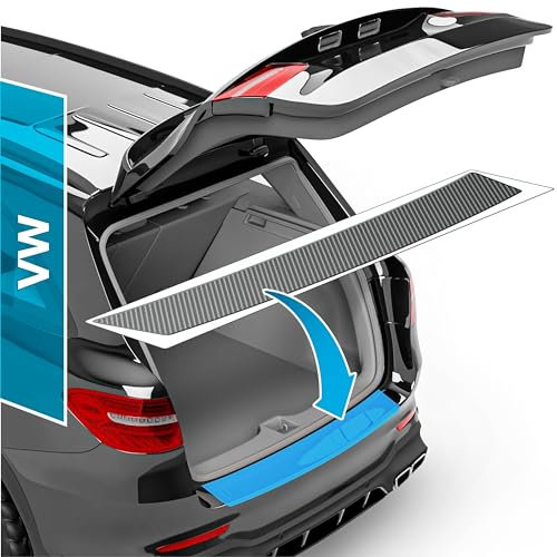 uProtect Auto Ladekantenschutz Folie für VW Tiguan 2 (II) AD1 I 2016-2024 - Stoßstangenschutz, Kratzschutz, Lackschutzfolie - Carbon Optik Selbstklebend