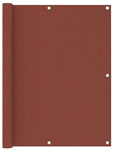 Atlojoys Balkon-Sichtschutz, Windschutz Terrasse, Balkonsichtschutz, Sichtschutz Garten, Balkonverkleidung, Sonnenschutz Balkon, Seitenmarkise, Terracotta-Rot 120x400 cm Oxford-Gewebe