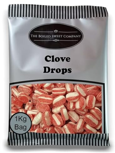 The Boiled Sweet Company® Clove Drops 1kg - Traditional Individually Wrapped Boiled Sweets - Bulk 1 Kilo Bag - Warming Aromatic Taste With Spiced Clove - Pick and Mix Boiled Sweets Share Size Bags