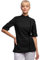 strongAnt Damen Kochjacke 3/4 Kurzarm mit Reißverschluss Stretch Professionelle Kochuniform - Schwarz, Größe: M