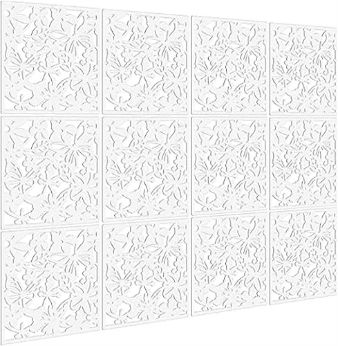 DIY hängender Raumteiler aus umweltfreundlichem PVC, 12 Stück Trennwände for Dekorieren von Bettwäsche, Esszimmer, Arbeitszimmer und Wohnzimmer, Hotel, Bar und Büro. (12, Weiß)